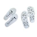 Strandsandale "Just Married-Schmetterling" in weiß/schwarz